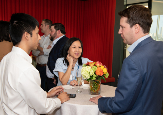 networking at open house at boyarmiller