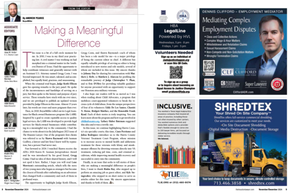 The Houston Lawyer — The Final “From the Editor Column”